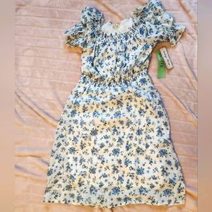 NEW Indigo Rose Dress - Blue flower print - petite medium